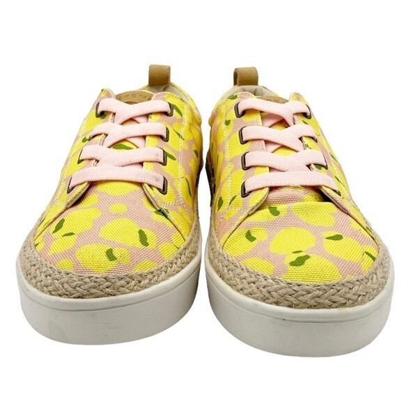 Spenco Malibu Lace Summer Platform Sneaker Bokeh Blush & Yellow Women’s Size 10 - Picture 9 of 16